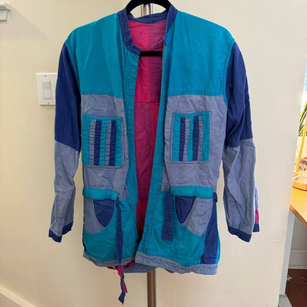 Handmade Japanese Reversible Kimono Cotton Work Jacket